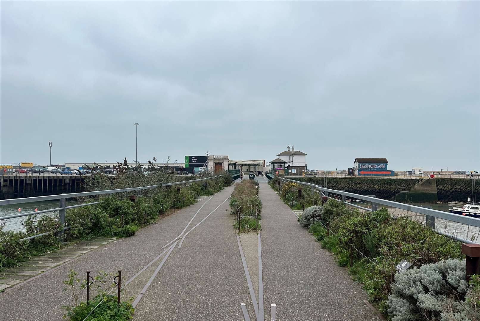 How Folkestone harbour looks today as seen from the viaduct