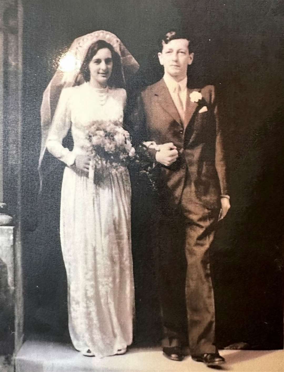 Hazel and Tony Fasey on their wedding day in Sevenoaks on September 17 1949