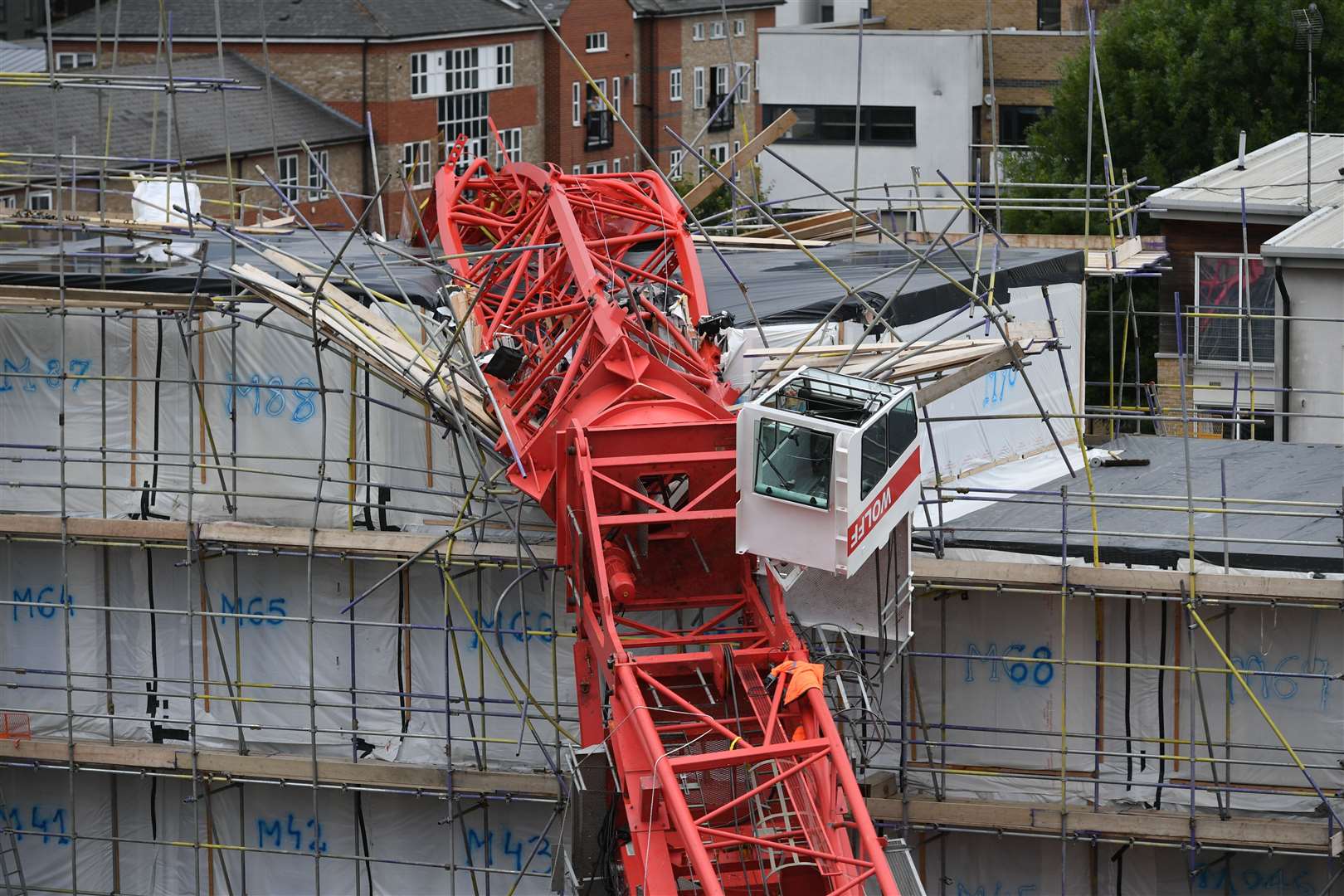 The crane that collapsed (Dominic Lipinski/PA)