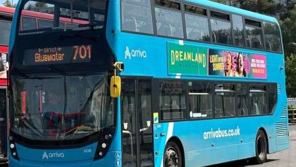 The 701 bus from Maidstone to Bluewater is back for the Christmas period