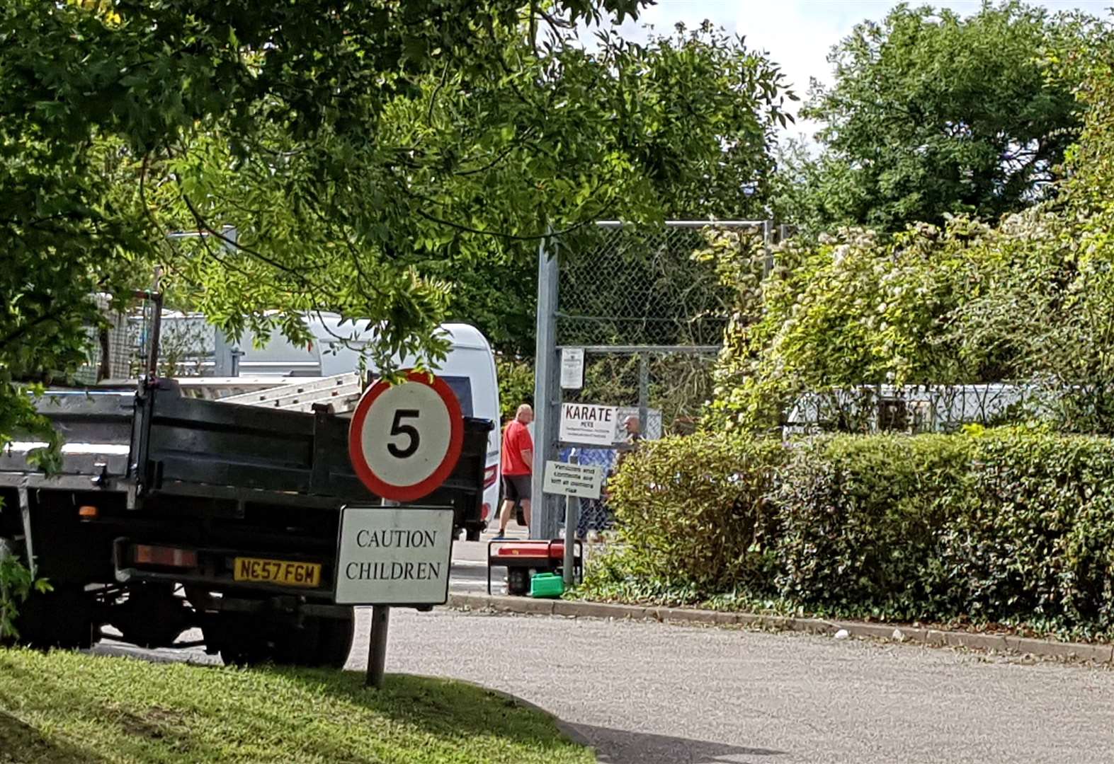 Travellers have moved onto a car park at St Anselm's in Canterbury