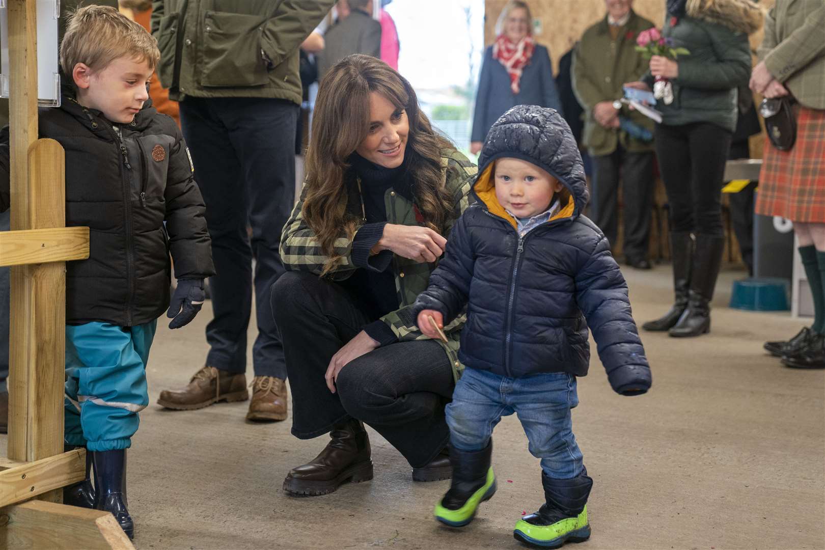 The princess met children who attend play facilities at Brodieshill Farm (Jane Barlow/PA)