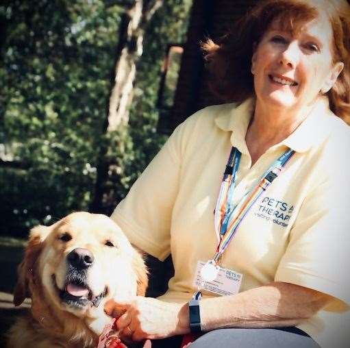 Janice McCauley runs a therapy dog service at Medway Hospital with her Golden Retriever Yazzy but since the pandemic they've been told they cannot return due to infection control concerns