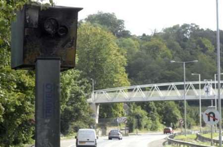 The scene of the vandalism on the A249. Picture: GRANT FALVEY