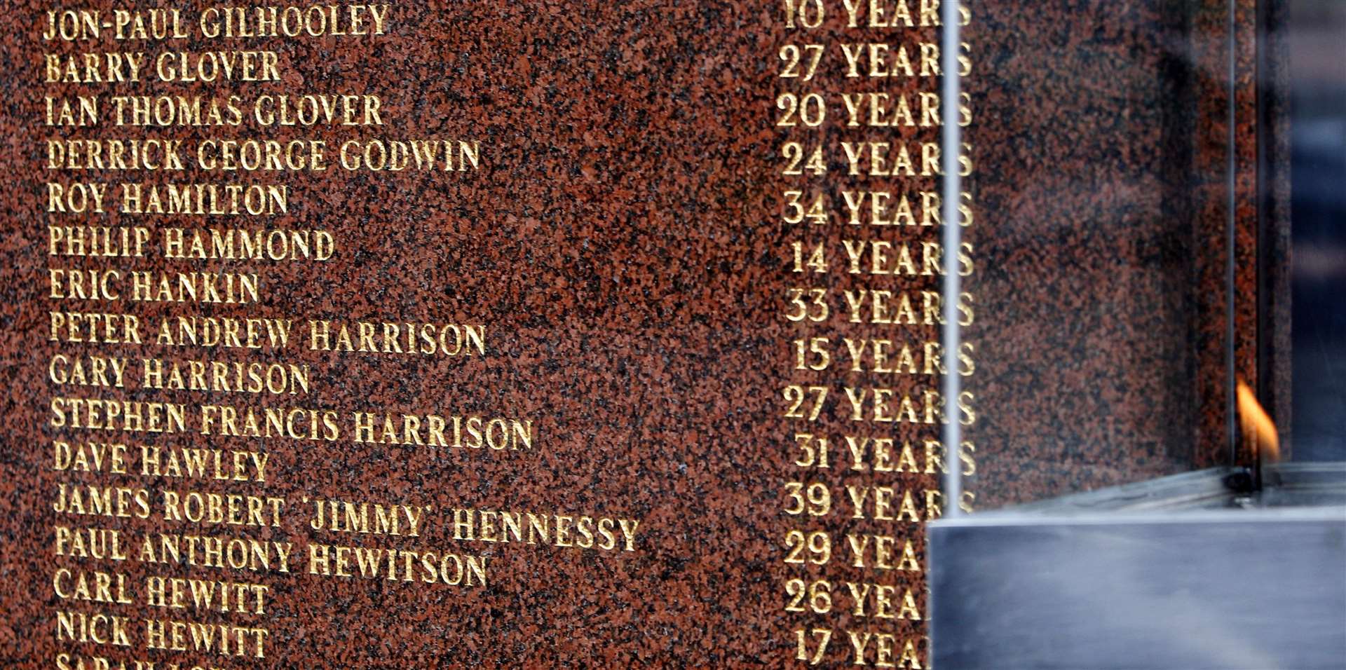 The names of those who died in the Hillsborough disaster written on the memorial at Anfield (PA)