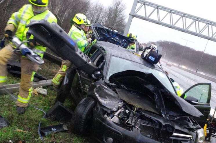 M25 crash scene. Picture: Twitter @kentpoliceroads