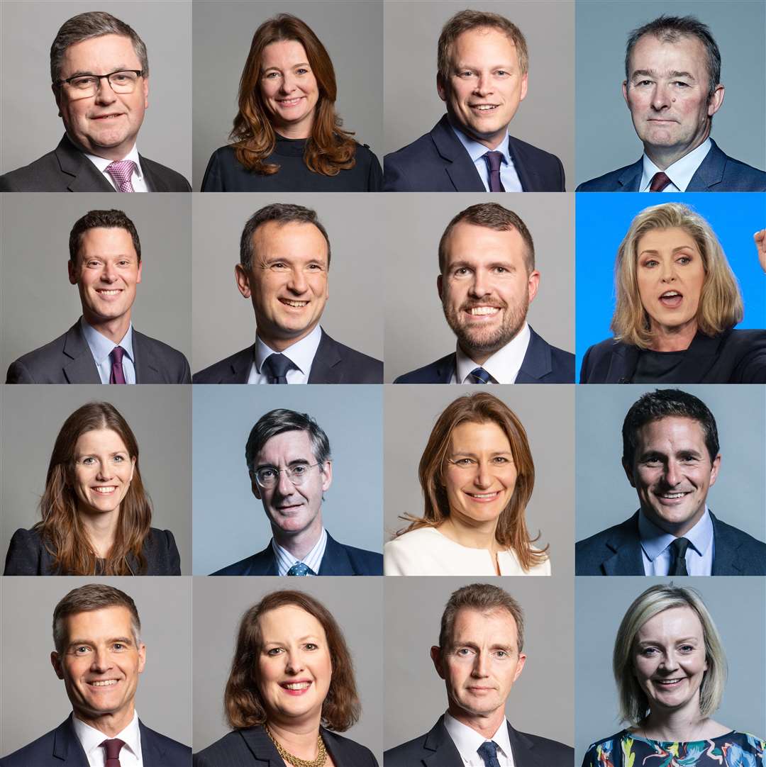 Key Tory figures who have lost their seats: Sir Robert Buckland, Gillian Keegan, Grant Shapps, Simon Hart, Alex Chalk, Alun Cairns, Jonathan Gullis, Penny Mordaunt, Michelle Donelan, Sir Jacob Rees Mogg, Lucy Frazer, Johnny Mercer, Mark Harper, Victoria Prentis, David TC Davies, and Liz Truss (Danny Lawson and Richard Townshend/David Woolfall/UK Parliament/PA)