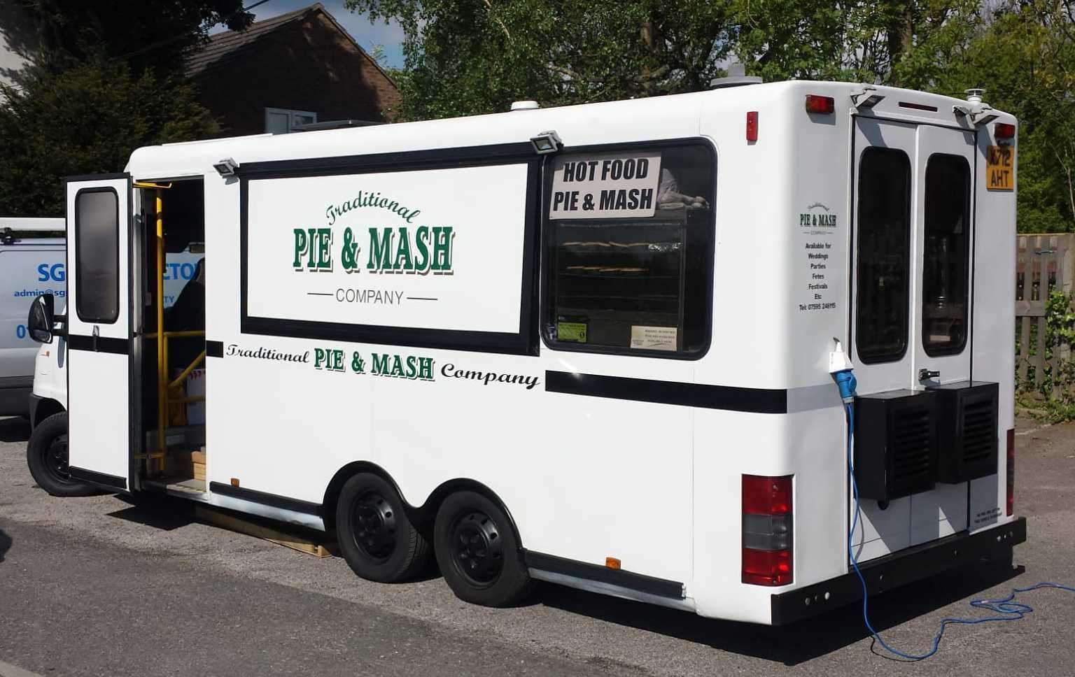 Traditional pie and mash is served on the road