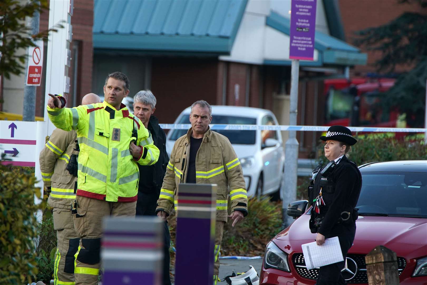 Emergency services outside Liverpool Women’s Hospital on Sunday (Peter Byrne/PA)