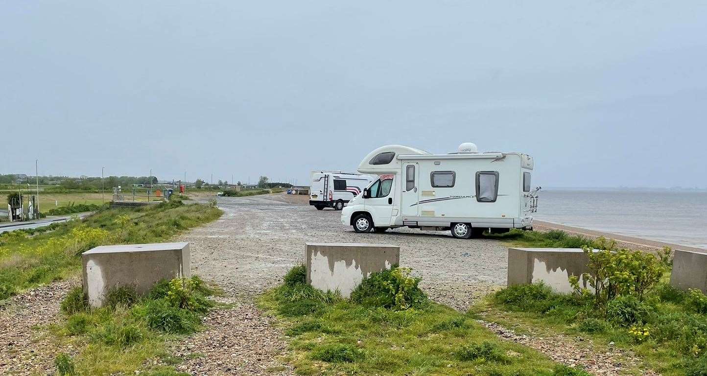 Concrete bollards were installed at Shingle Bank in August 2020. Picture: Joe Crossley