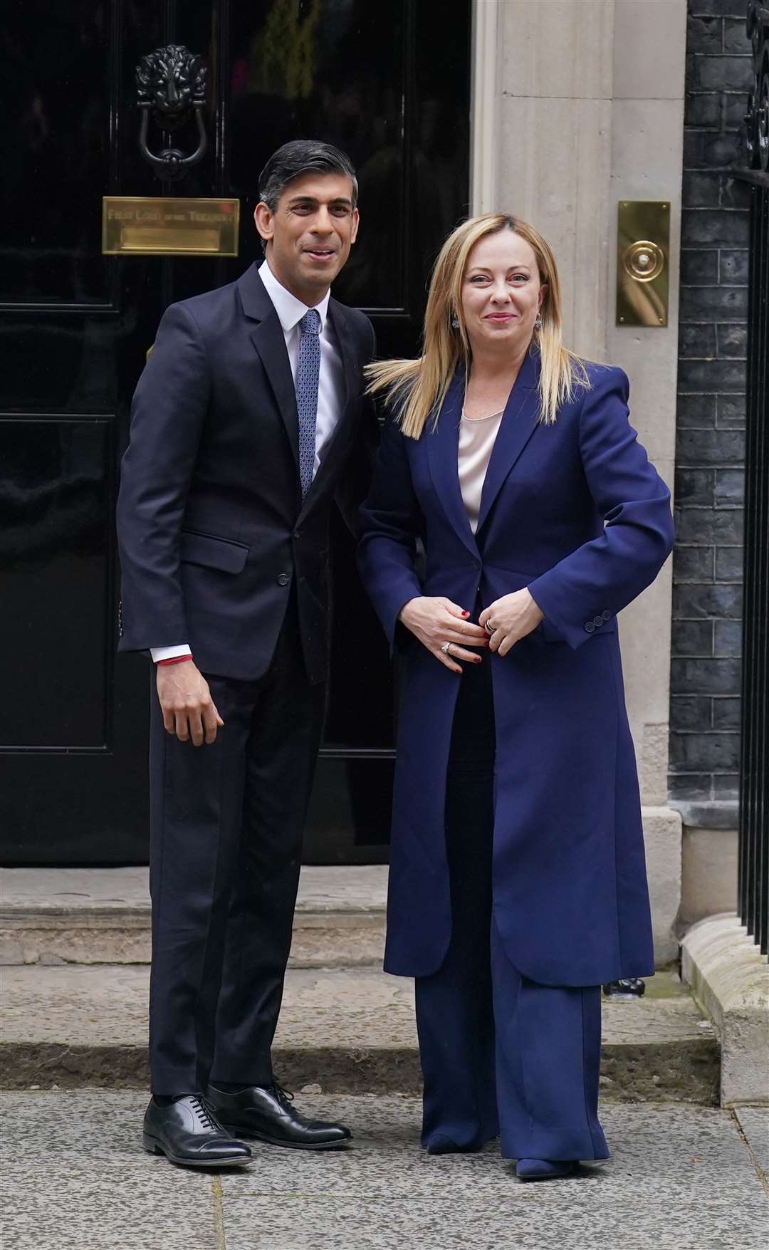 Prime Minister Rishi Sunak welcomes Giorgia Meloni to Downing Street (James Manning/PA)