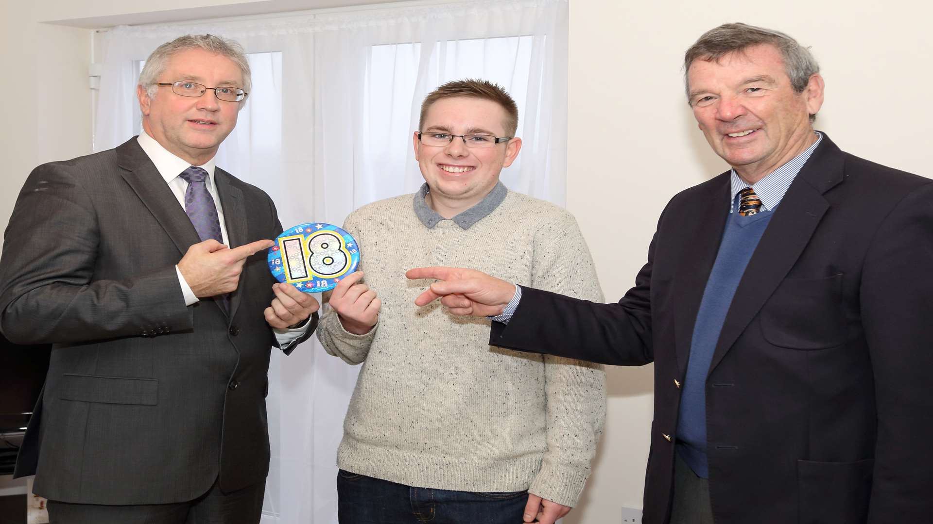 Homeowner Sean Kelly with Ted Riddick, Landspeed Homes director, and Cllr Alan Ewart-James