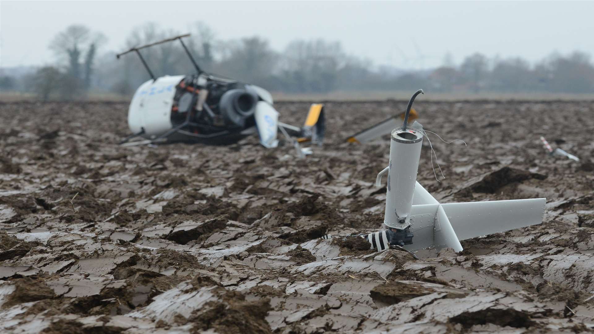 Scene of the helicopter crash off Snargate Lane, Picture: Gary Browne