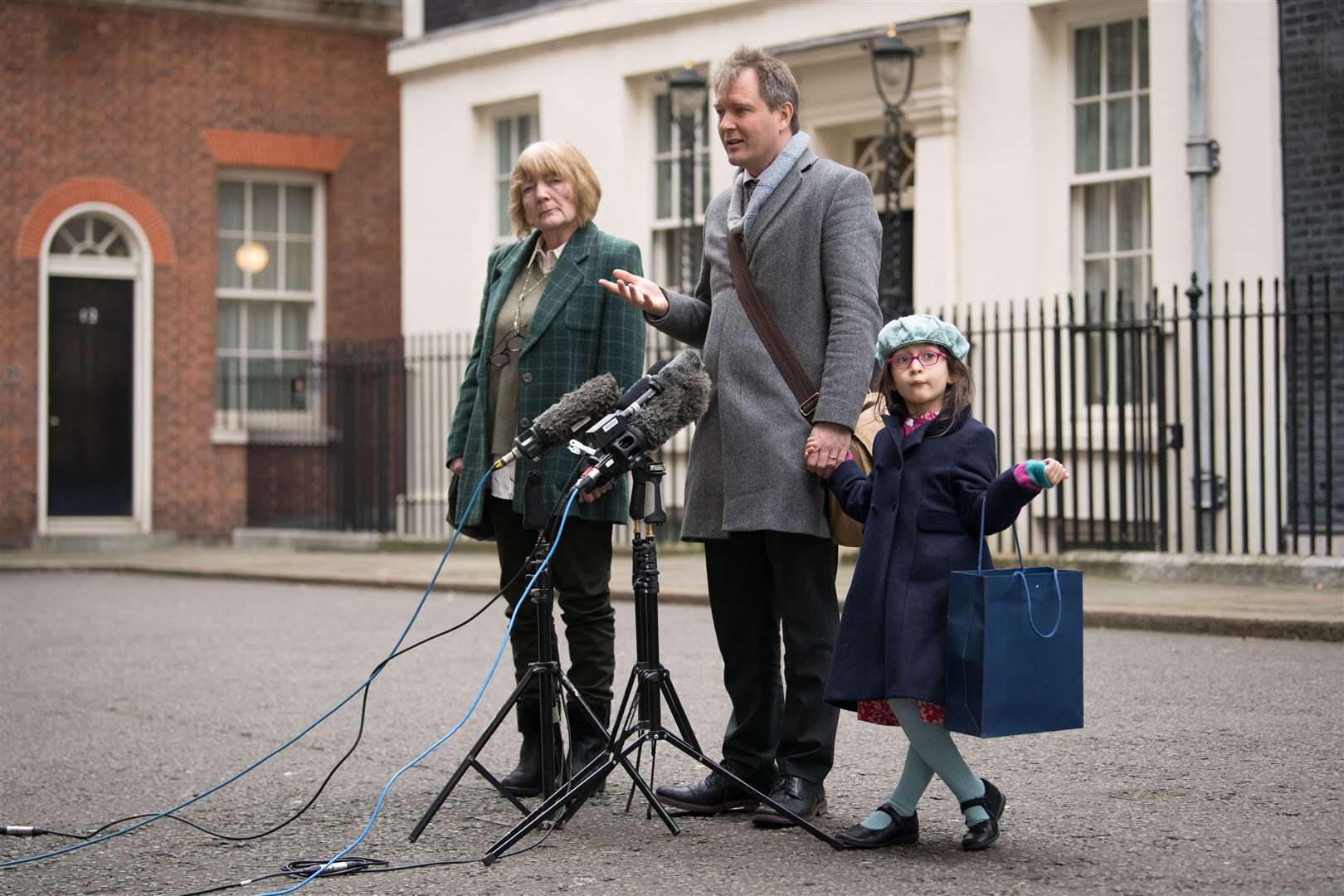 Gabriella Zaghari-Ratcliffe stands next to her father Richard Ratcliffe (Stefan Rousseau/PA)