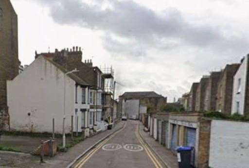 Park Place before Banksy - the white-washed wall of number 28 clearly visible. Picture: Google Earth