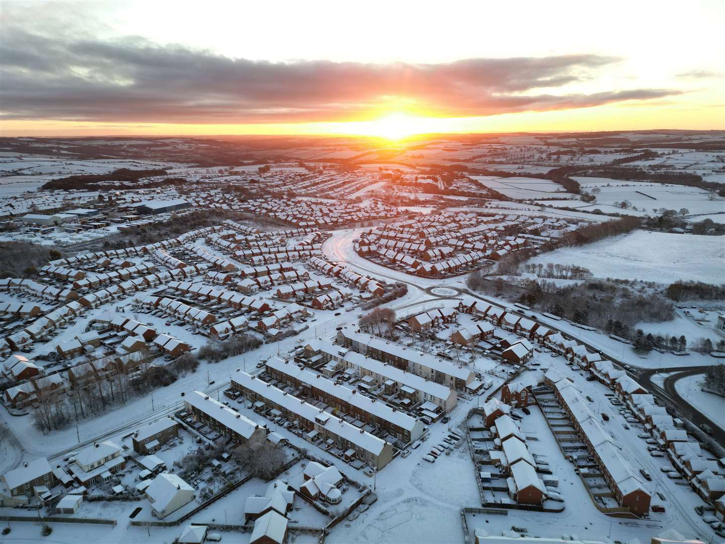 Overnight snow in Consett, County Durham (Owen Humphreys/PA)