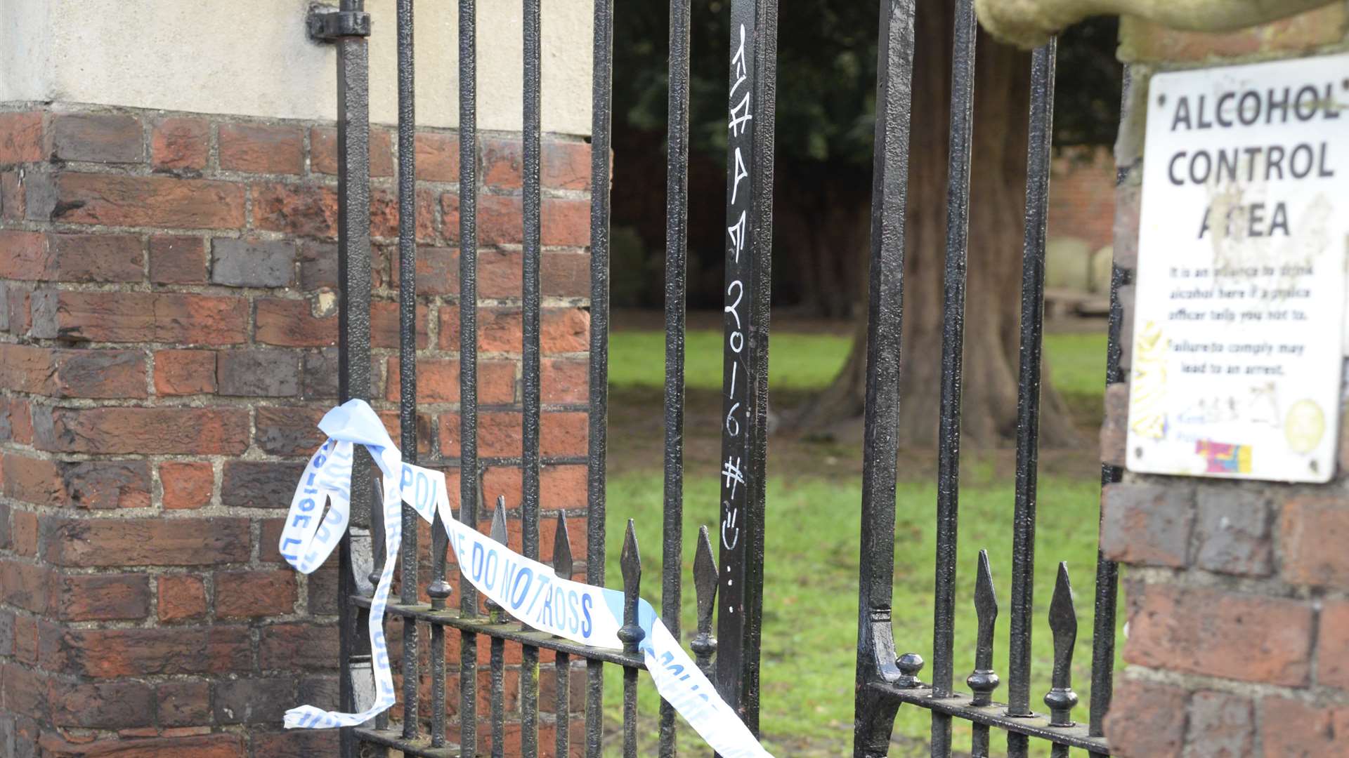 The cordoned off Old Church Yard in Longport