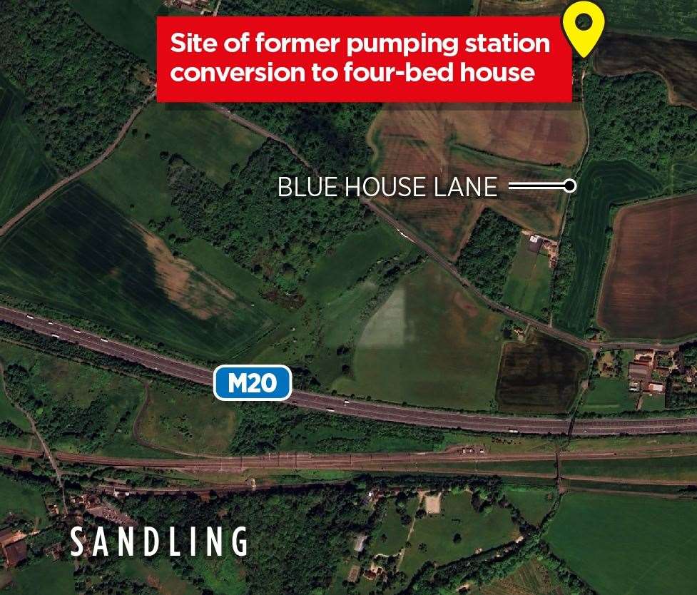 The site is in Blue House Lane, Saltwood