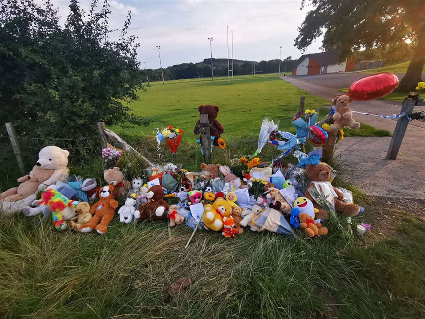 Tributes left near Pandy Park last August (PA)