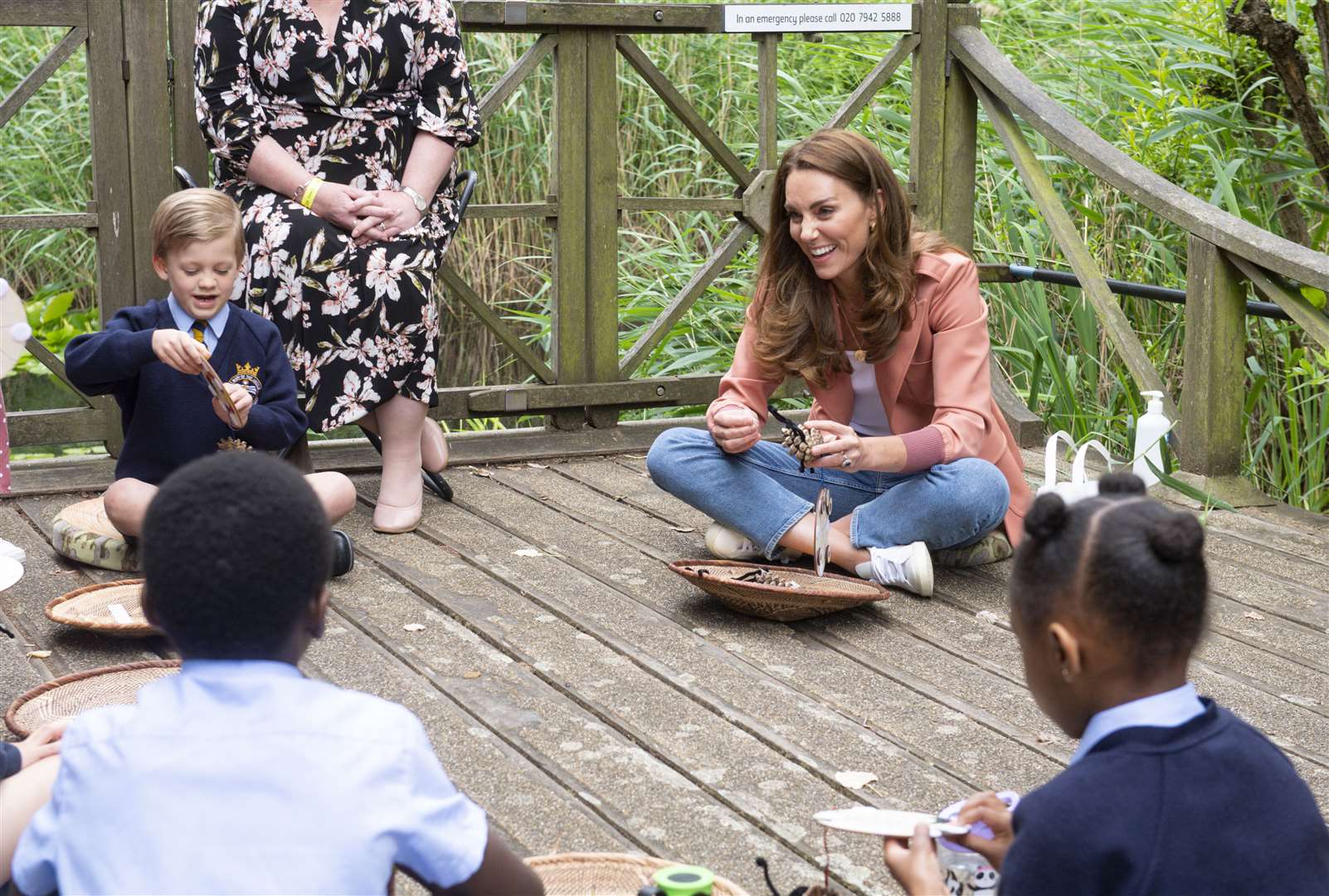 Kate meets children during her visit to the Natural History Museum (Geoff Pugh/Daily Telegraph/PA)