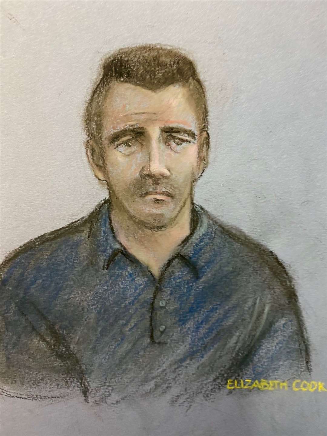 A court artist’s drawing of Ross McCullum (Elizabeth Cook/PA)