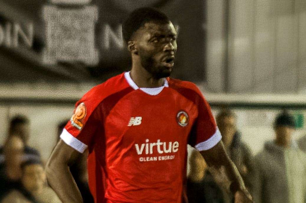 Ebbsfleet defender Mustapha Olagunju - returned to the starting line-up on New Year's Day. Picture: Ed Miller/EUFC