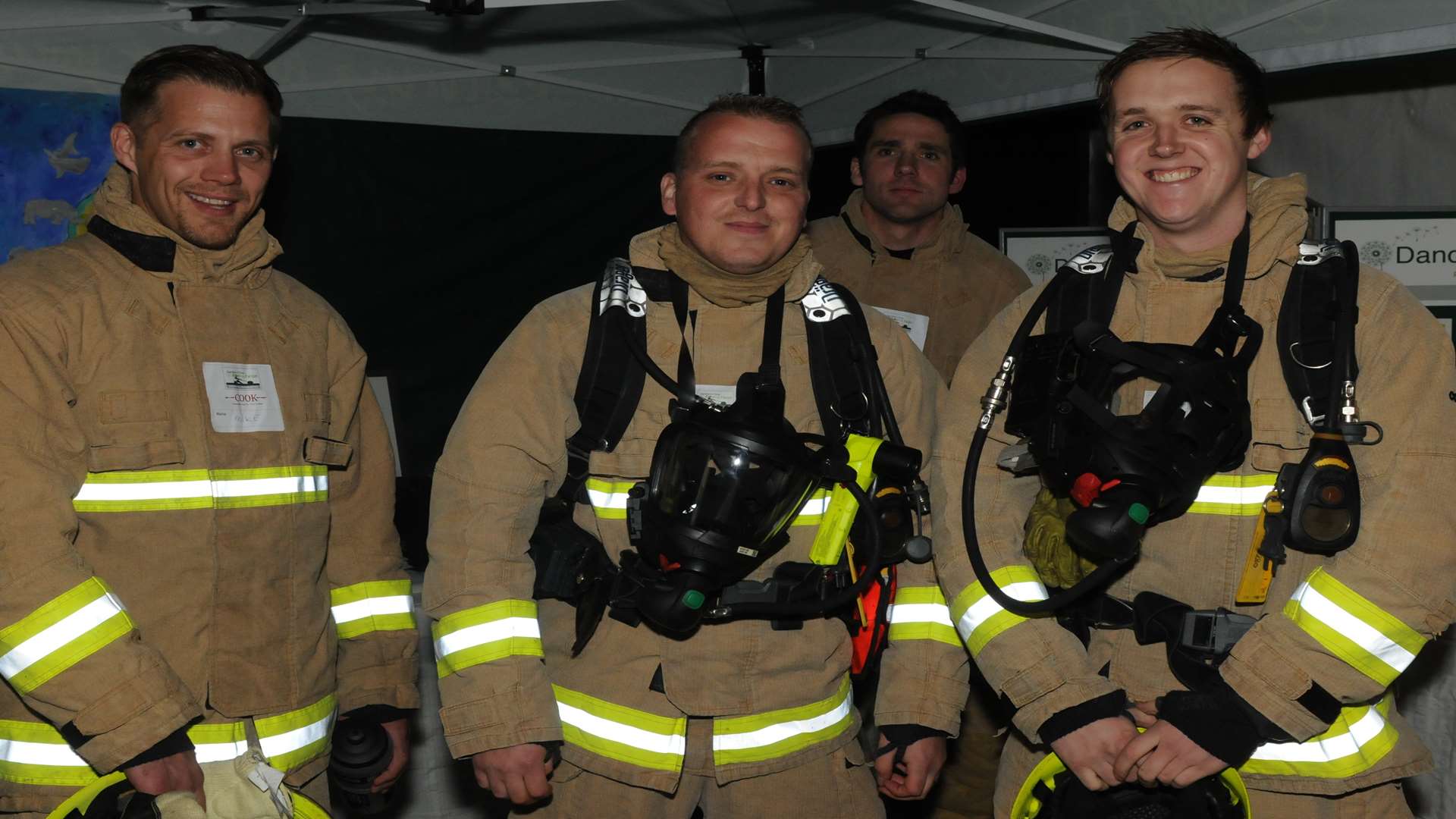 The firefighters getting ready to row for charity