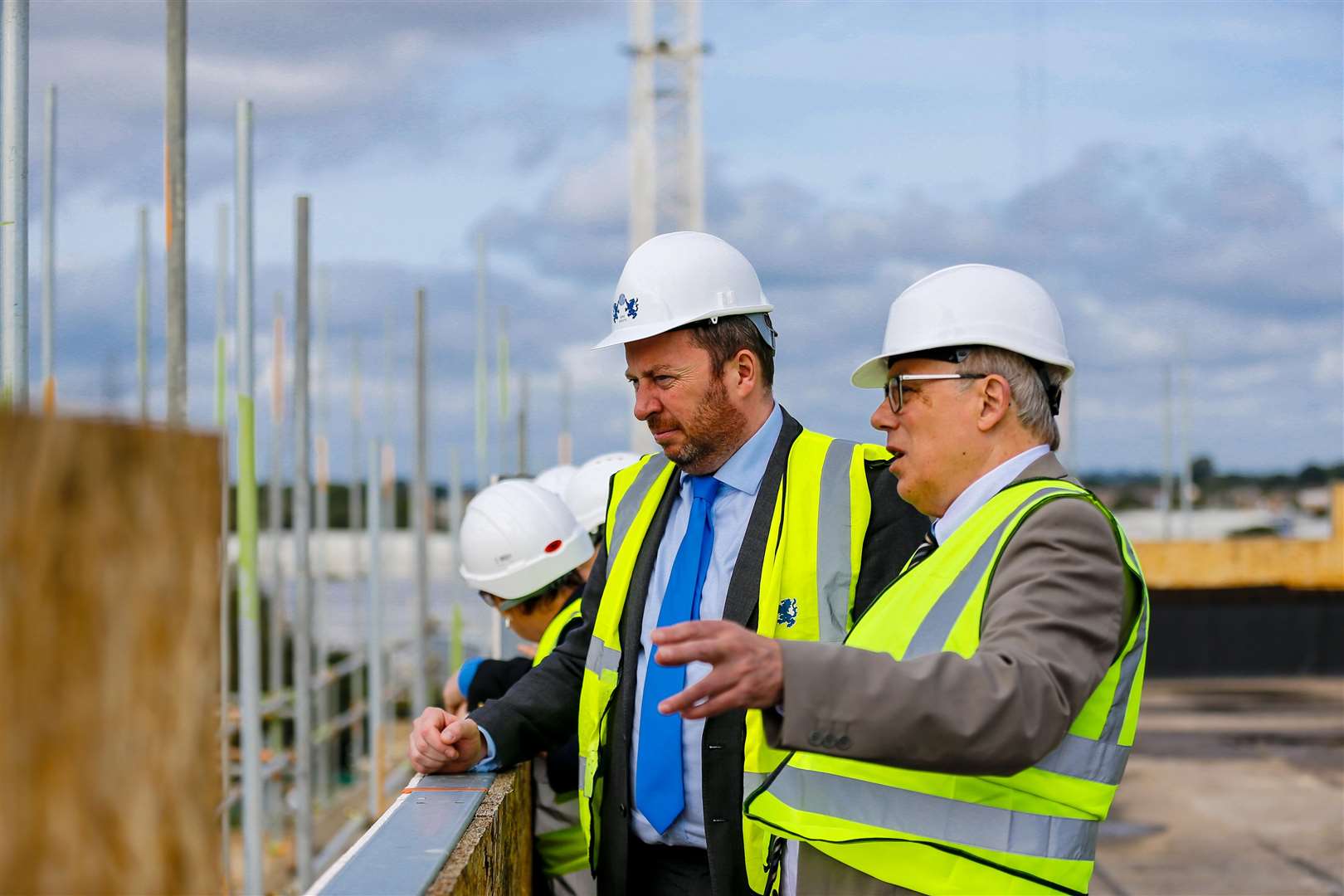 Thomas Brosnan, development director, GRE Assets and Cllr Graham Galpin at the topping out ceremony. Picture: Matt Bristow/mattbristow.net (4147589)