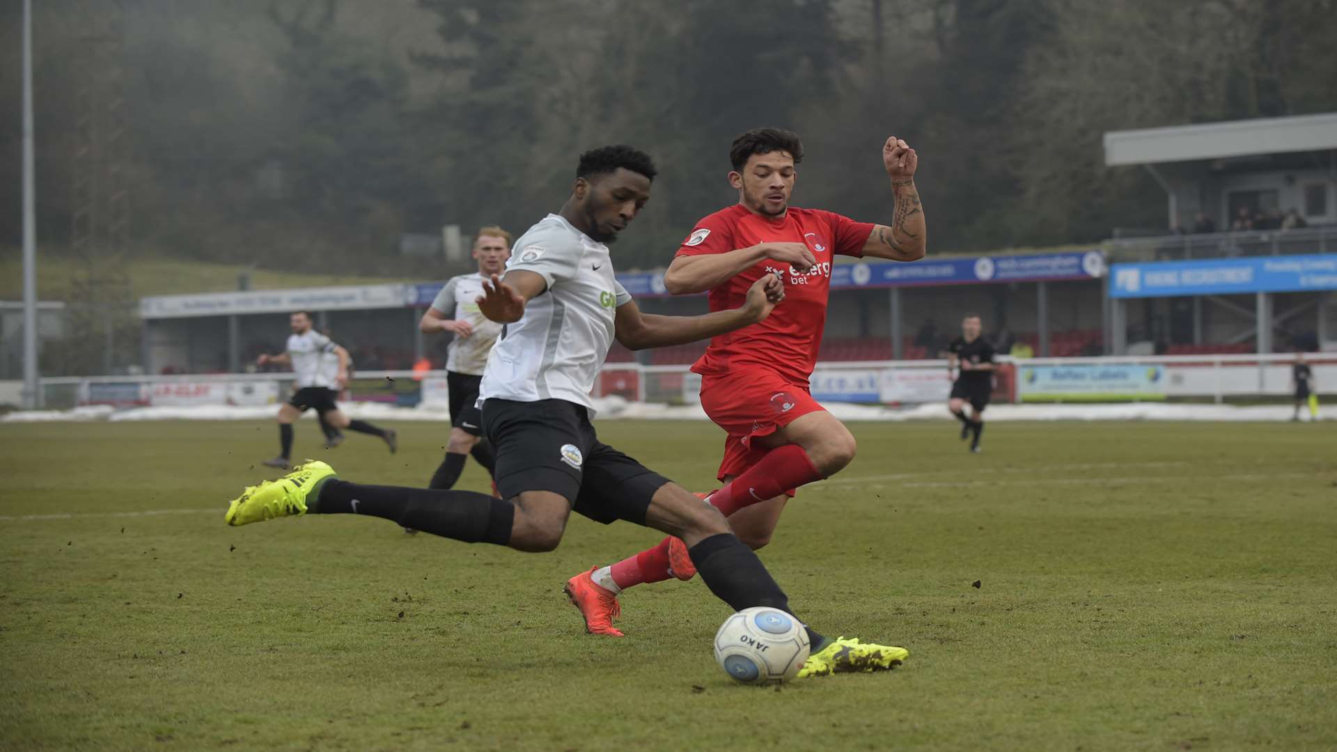 Ejiro Okosieme crosses the ball. Picture: Tony Flashman