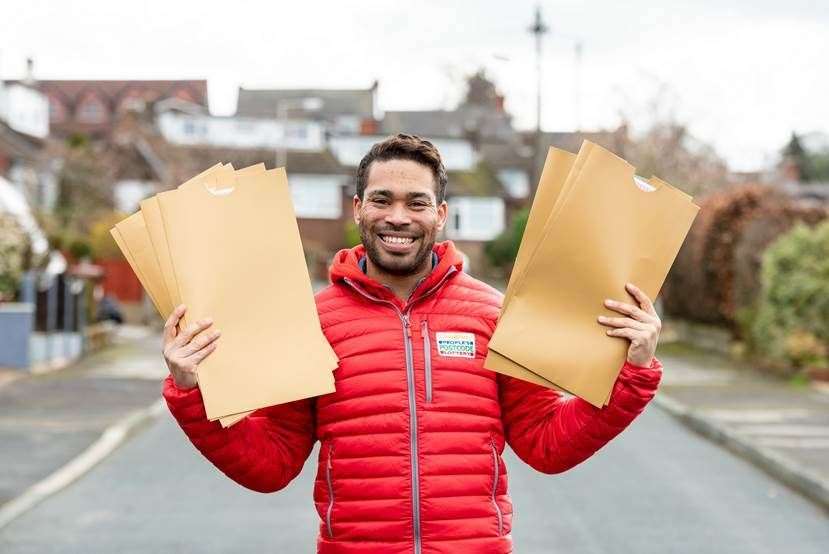 Danyl Johnson, People's Postcode Lottery ambassador congratulated the winners in Sandwood Road. Sandwich