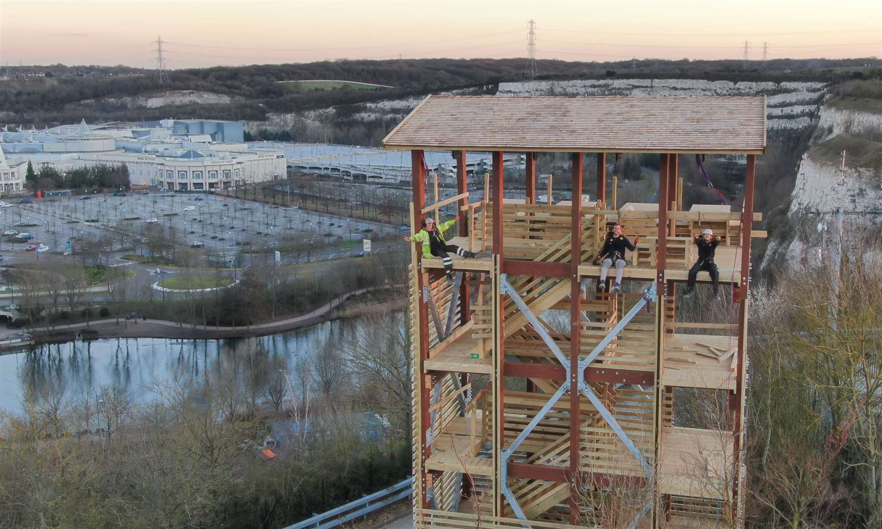 Construction is underway to build England's longest zipline at Bluewater.