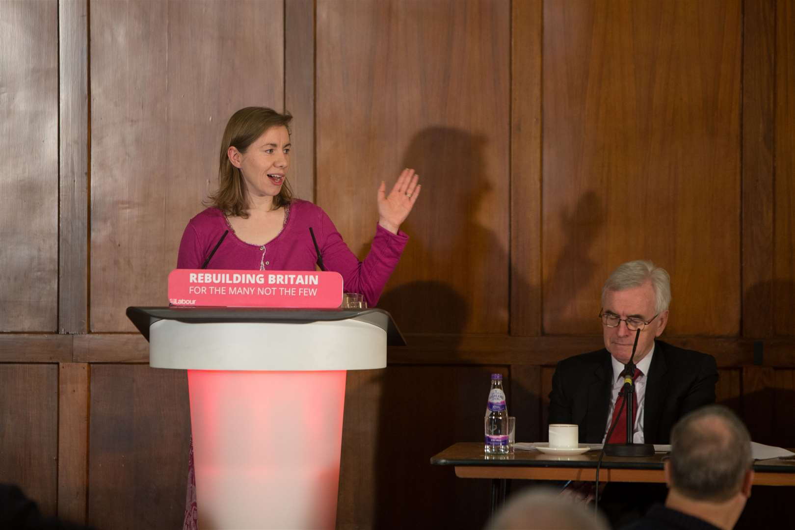 Cllr Lauren Sullivan, left, pictured with Labour's Shadow Chancellor John McDonnell