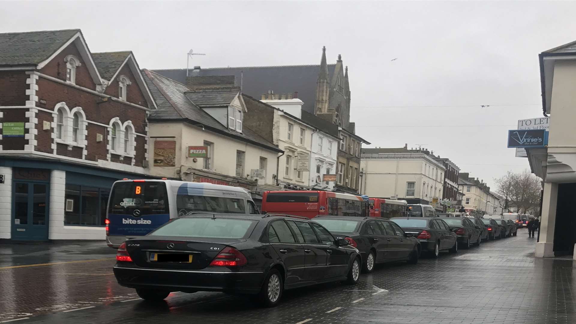 Traffic has been building up around the town.