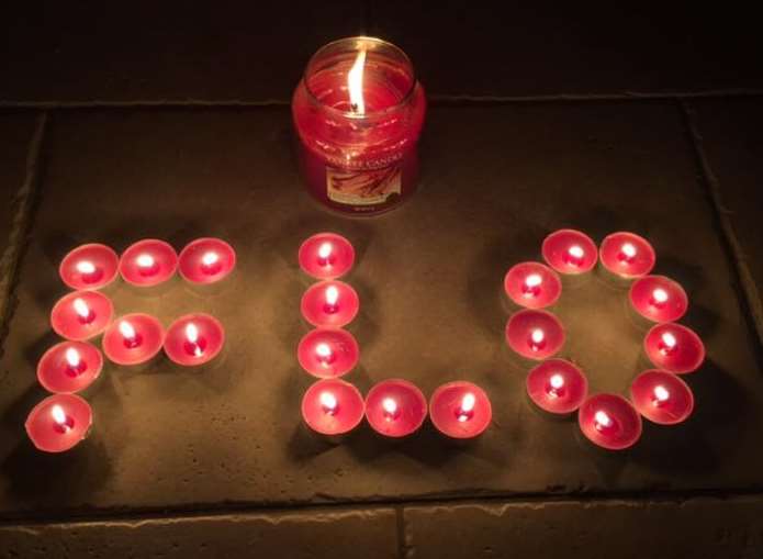 A collection of candles lit for Flo. Picture: Emma Atfield