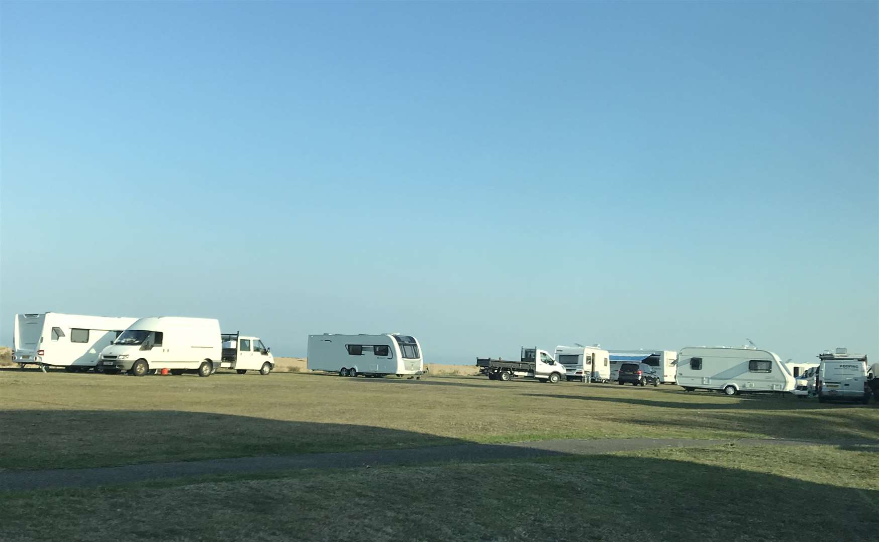 Travellers at Walmer Green in August