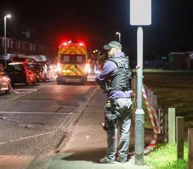 Police at the scene of the tragedy in Caxton Road, Garlinge last October. Picture: UKNIP