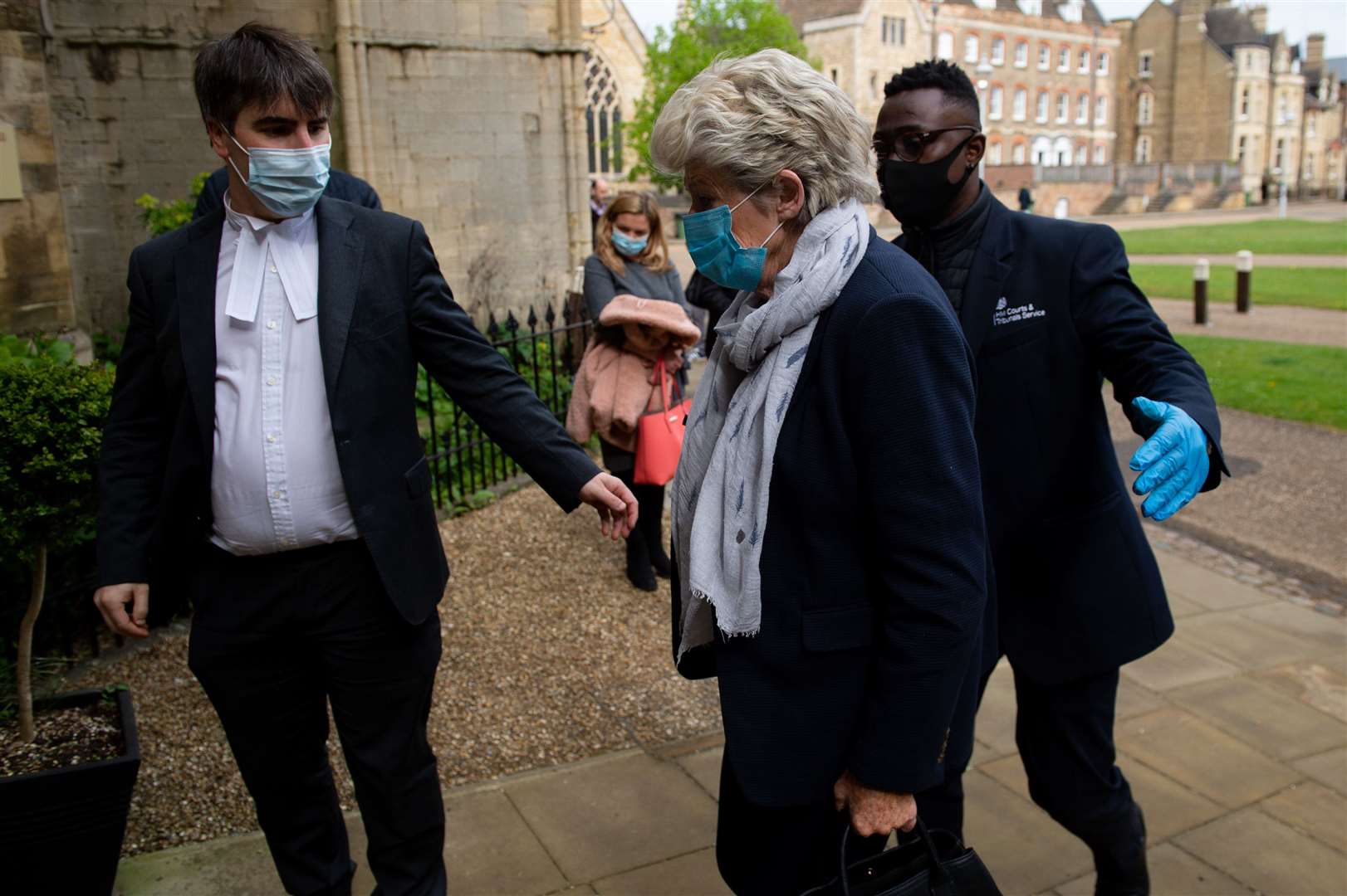 Lavinia Nourse arrives at Knights Chamber, Peterborough Cathedral, where she is charged with 17 counts of historical sexual abuse (Jacob King/PA)