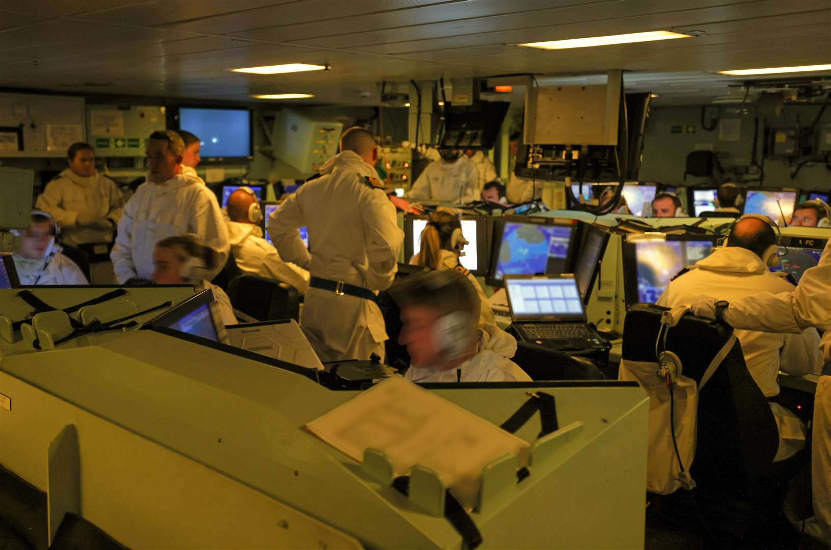 HMS Diamond, seen from the ship’s operations room, before firing her Sea Viper missiles (LPhot Chris Sellars/MoD/Crown Copyright/PA)