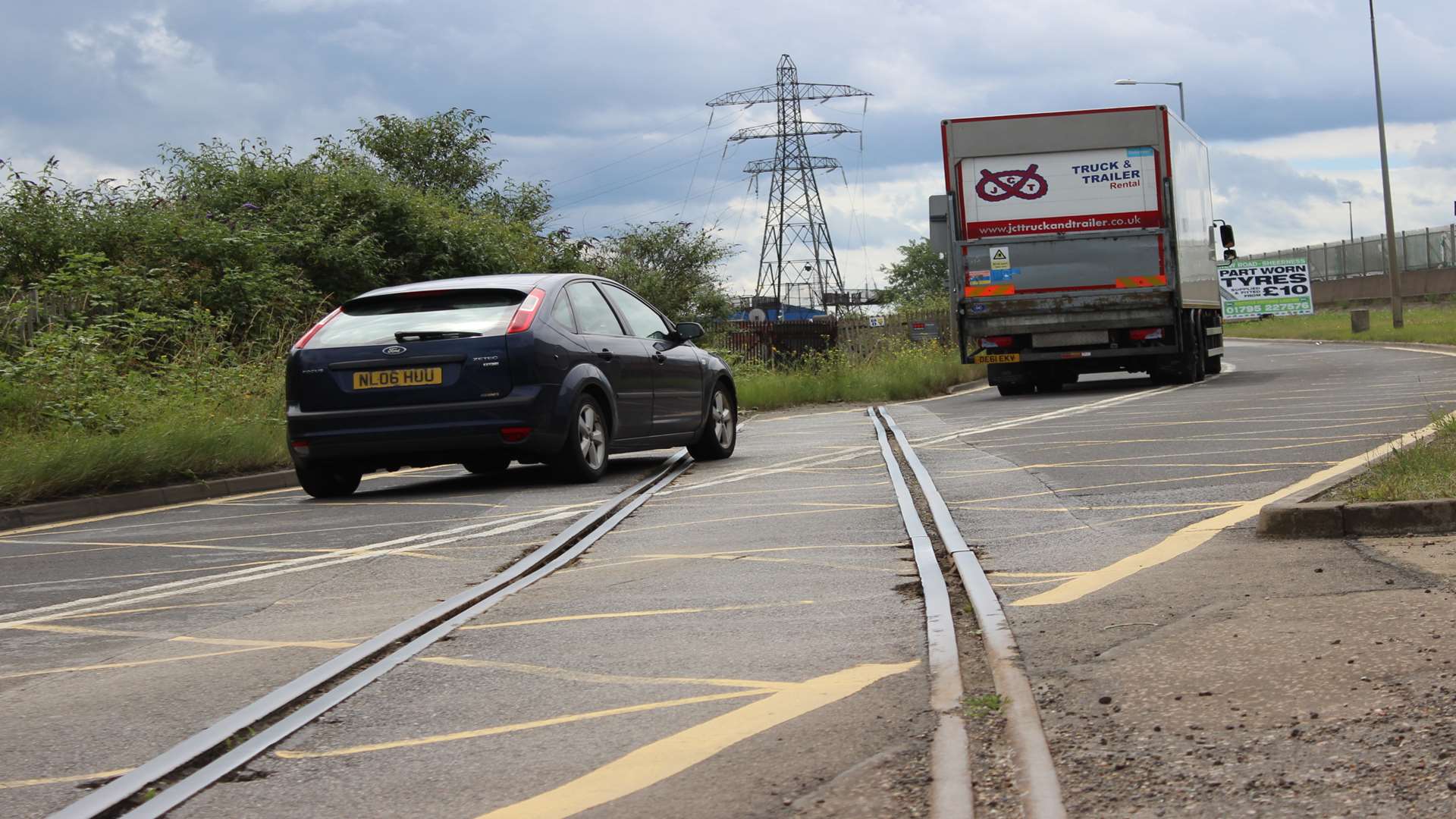 To be repaired: railway lines across the Brielle Way at Blue Town, Sheerness