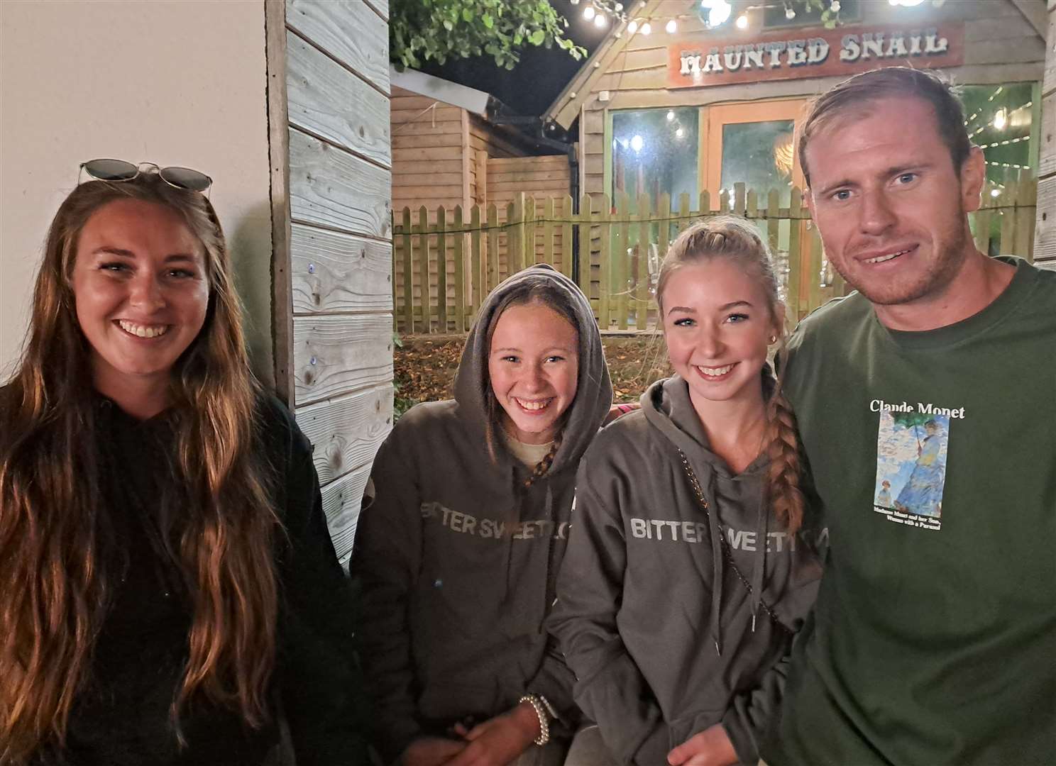 Rob and Danielle Brett with their daughters Lola and Lilly, who were in full voice throughout the gig