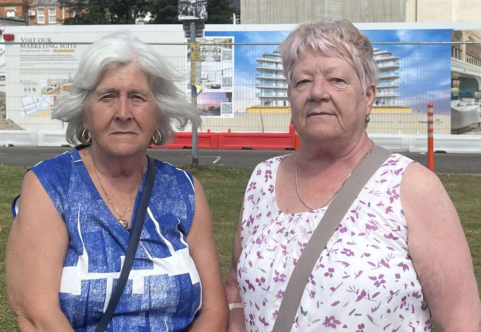 Jean Hill, 78, and Kathleen Hargreaves, 75, are concerned about the lack of work at the Leas Pavilion in Folkestone