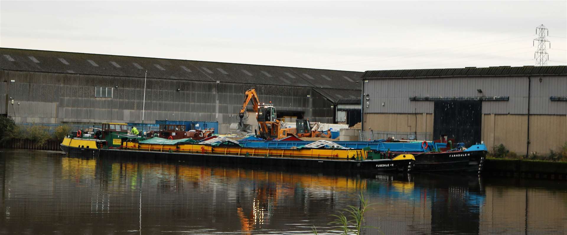 The 50-year-old barge Farndale H moored at the Knostrop Depot, in Leeds (Maik Brown/PA)