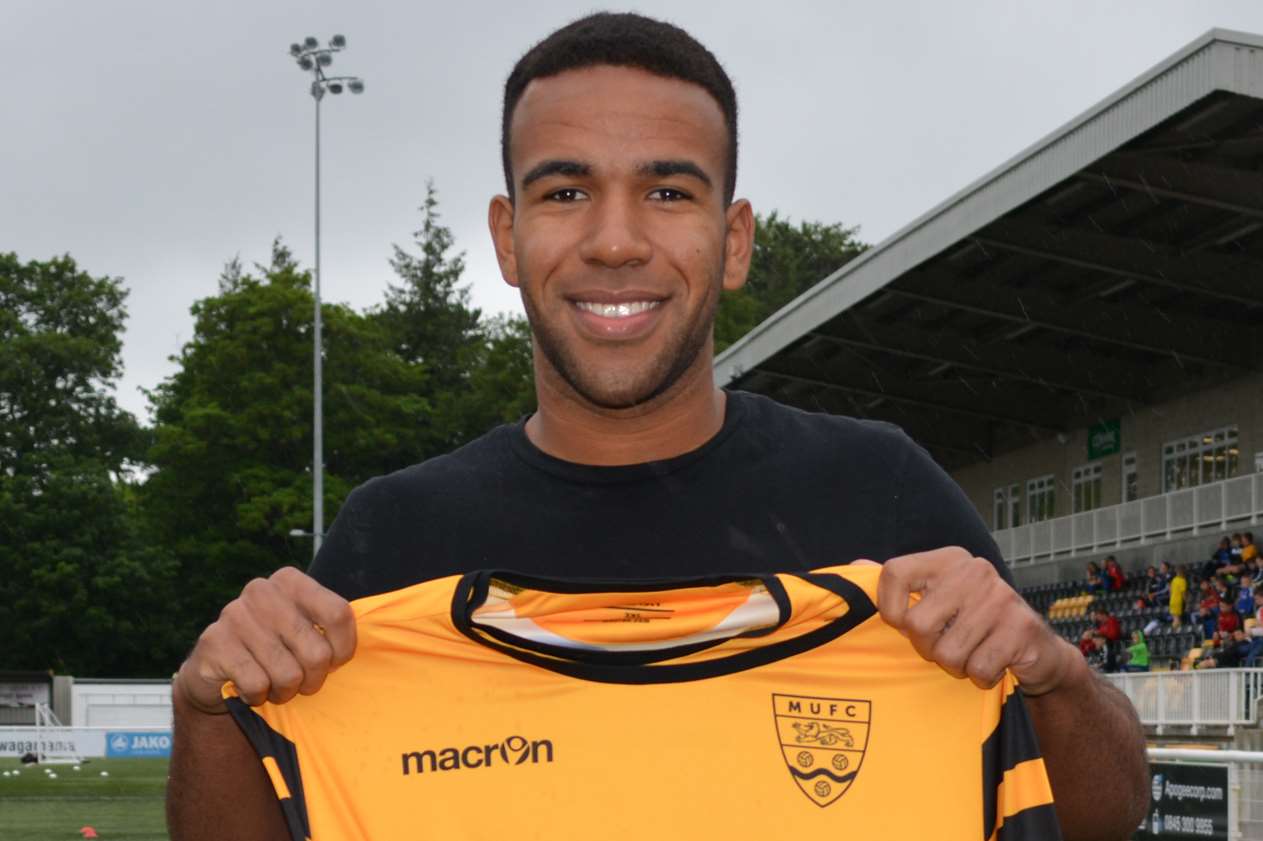 New Maidstone defender Kevin Lokko wears No.5