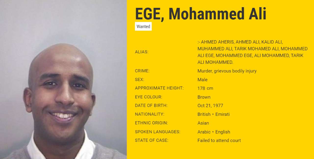 Screenshot of the most wanted section of Europol’s website, appealing for information about the whereabouts of murder suspect Mohammed Ali Ege (Europol/PA)