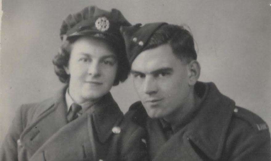 Phyllis Jeffery and her late husband, Ronald, at their engagement