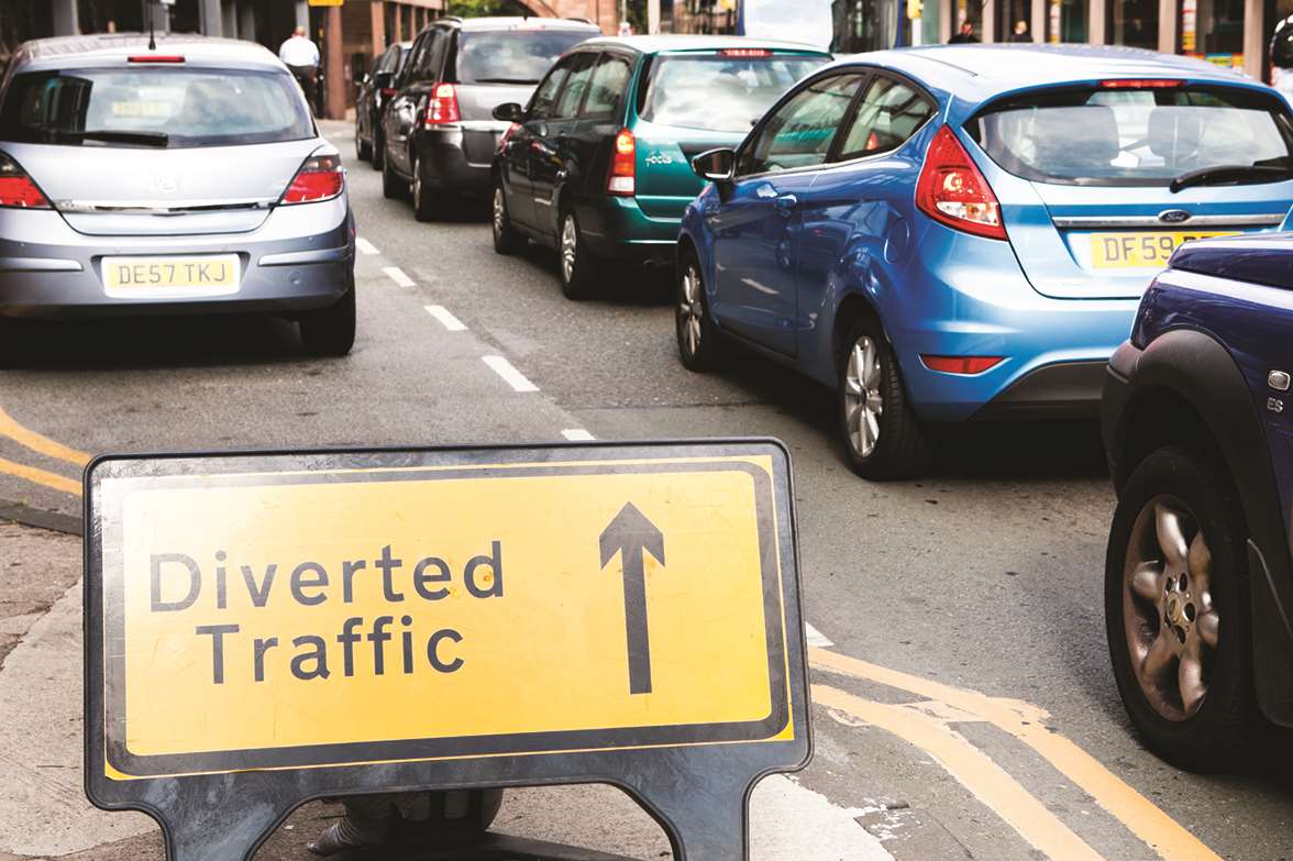 A traffic jam. Stock image