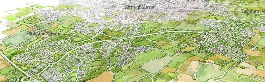 An aerial drawing of the development. Picture: Quinn Estates