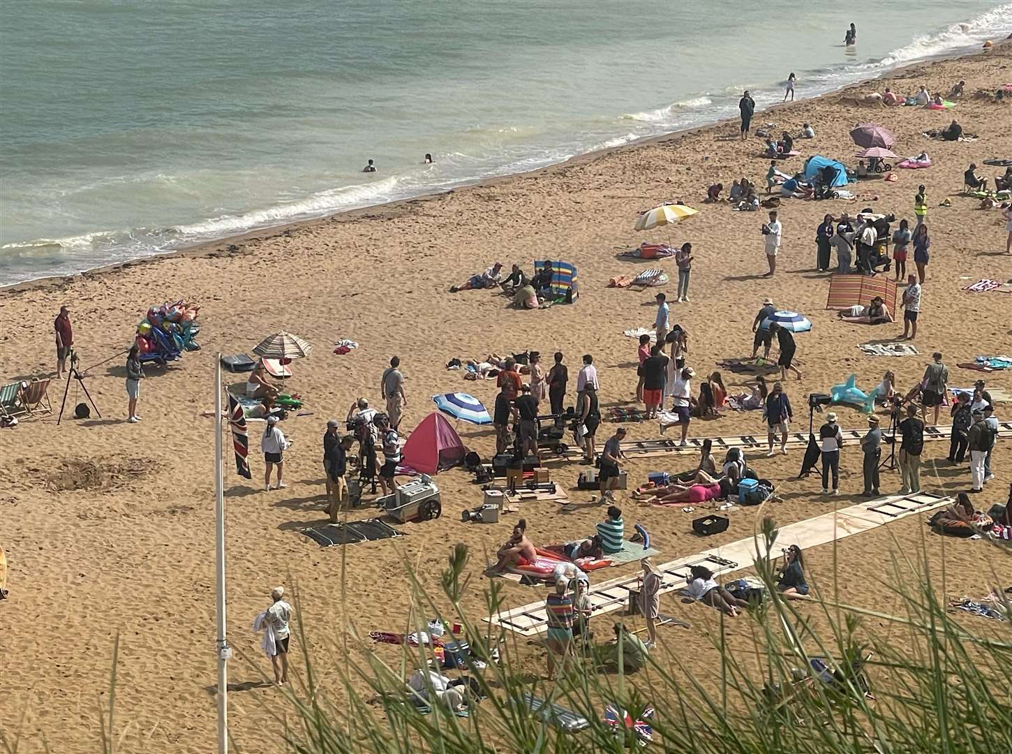 Dua Lipa recently filmed an O2 advert in Broadstairs, with the film screw setting up by the sea