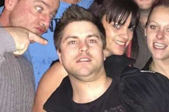 Pat Lamb (centre) with friends on the night he went missing