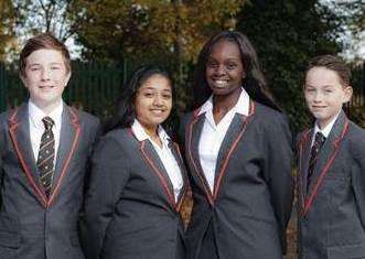 Pupils wearing the proposed Stone Lodge School uniforms